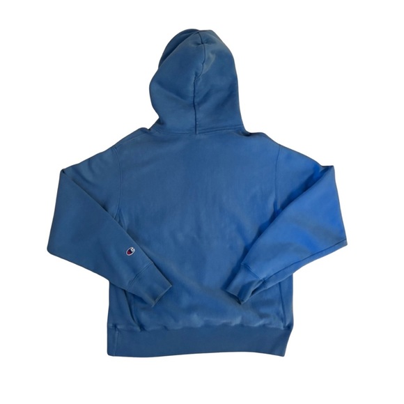 Champion Men's Washed Blue Hoodie - Picture 5 of 6
